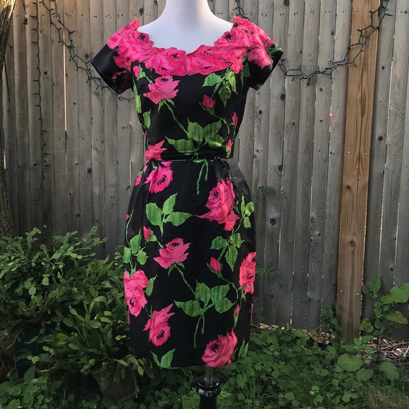 VINTAGE 1960s Cocktail Kay Selig Dress - Picture 4 of 8